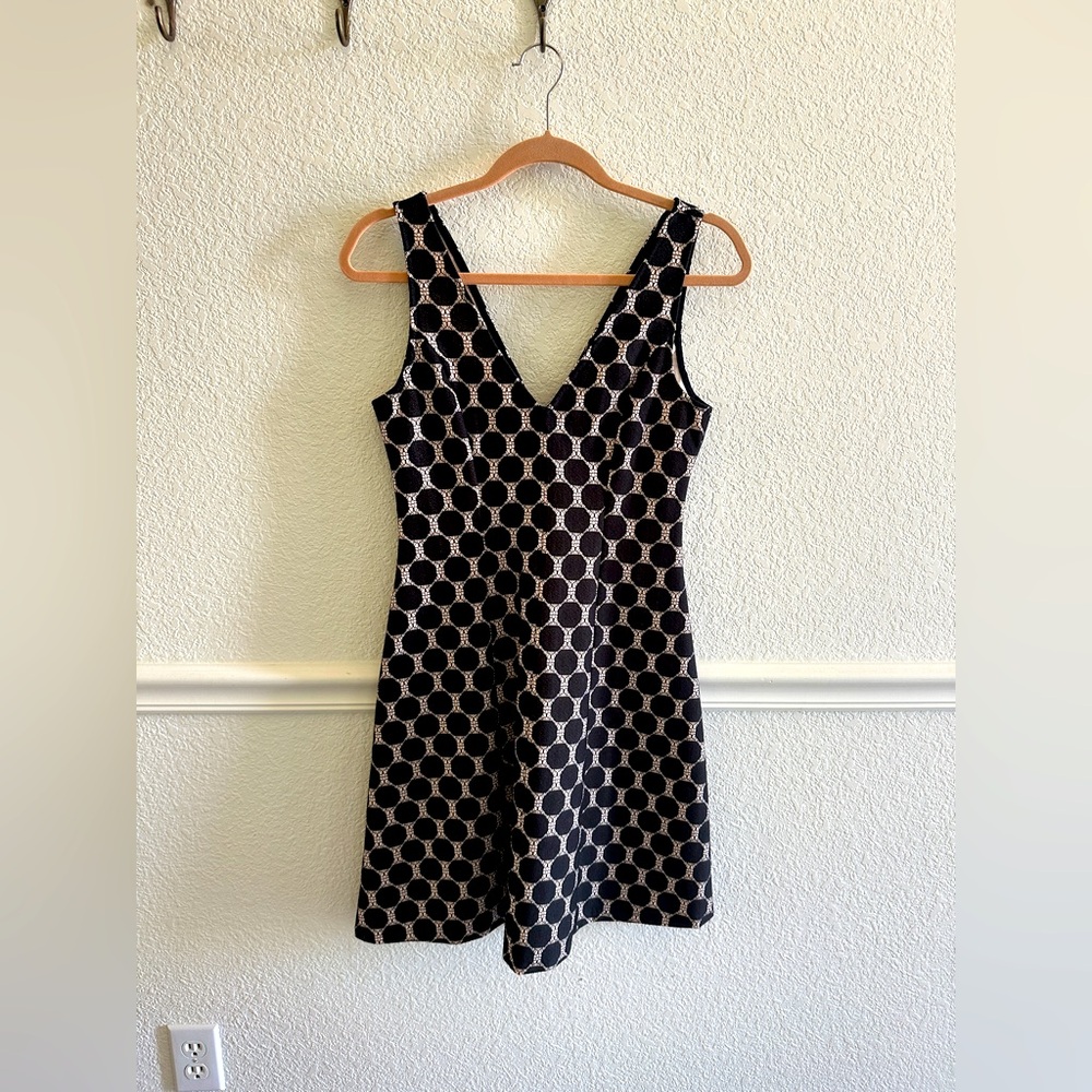 Anthropologie Black and White Polka Dot Dress Size Small